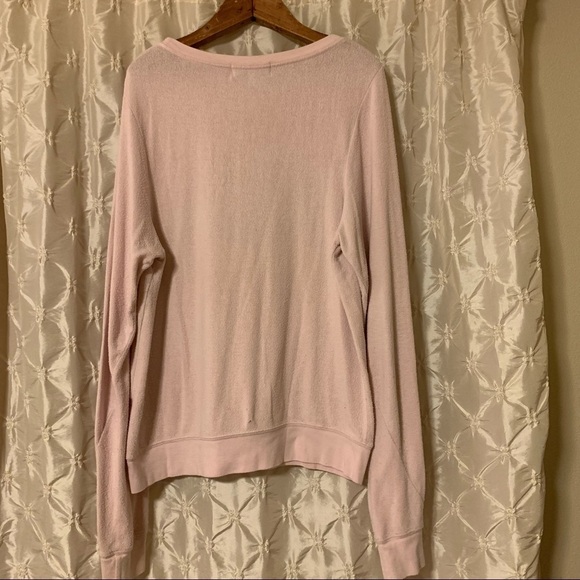 WILDFOX Football My Life Sweatshirt Pullover Baggy Beach Jumper Pale Pink - Picture 4 of 11